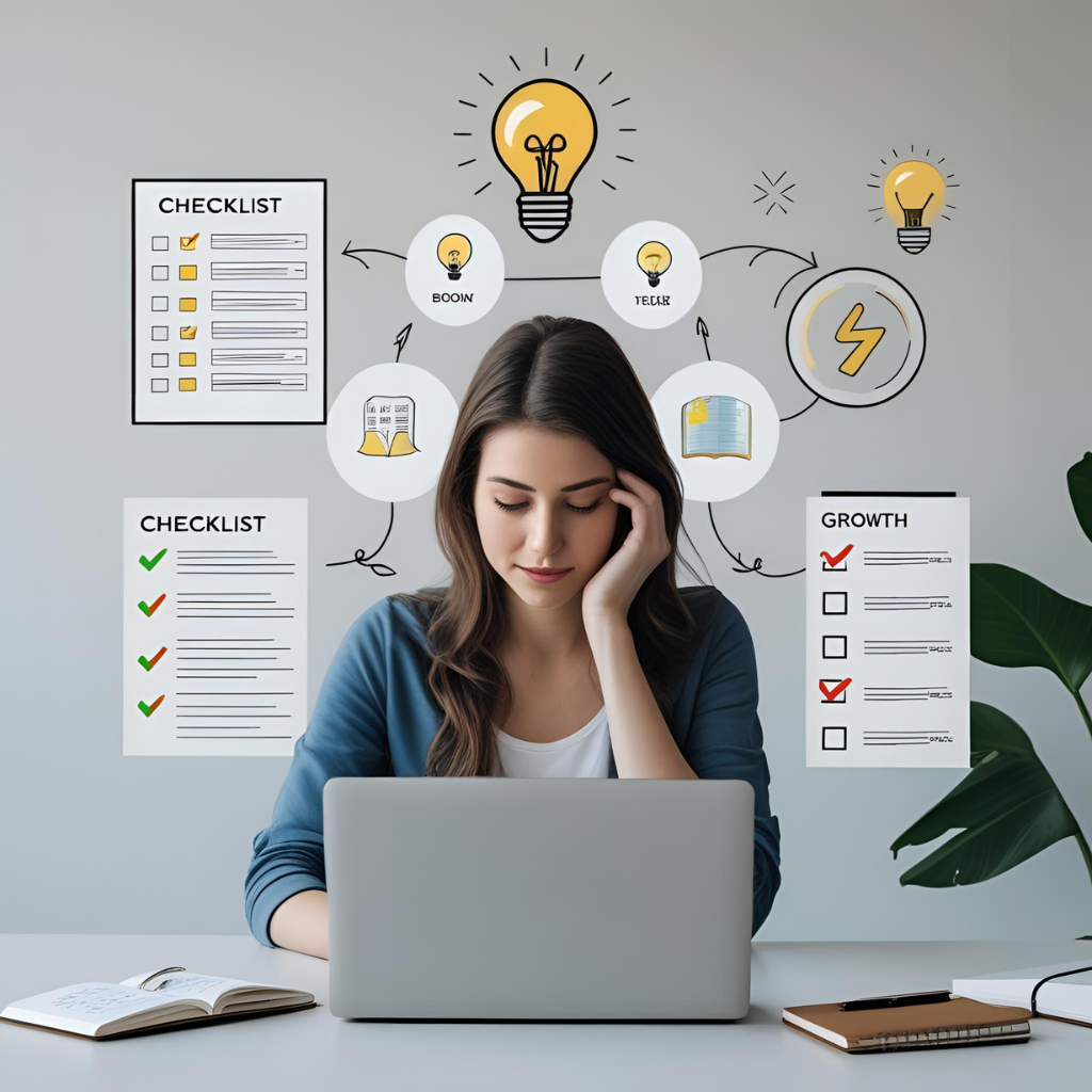 Satisfied client reviewing final project deliverables